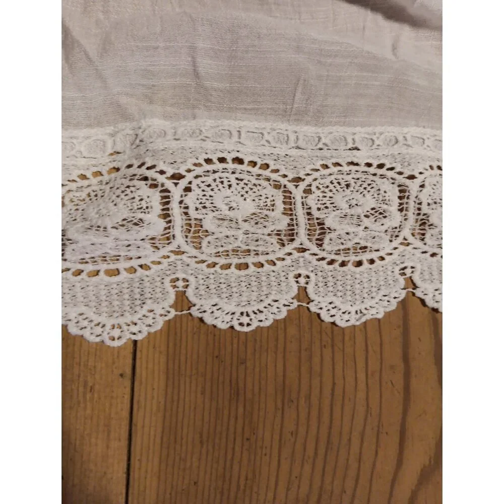 Unique Spectrum Womens Plus 3X Top Off Shoulder Smocked Sheer Peasant Lace NWT - Picture 3 of 10